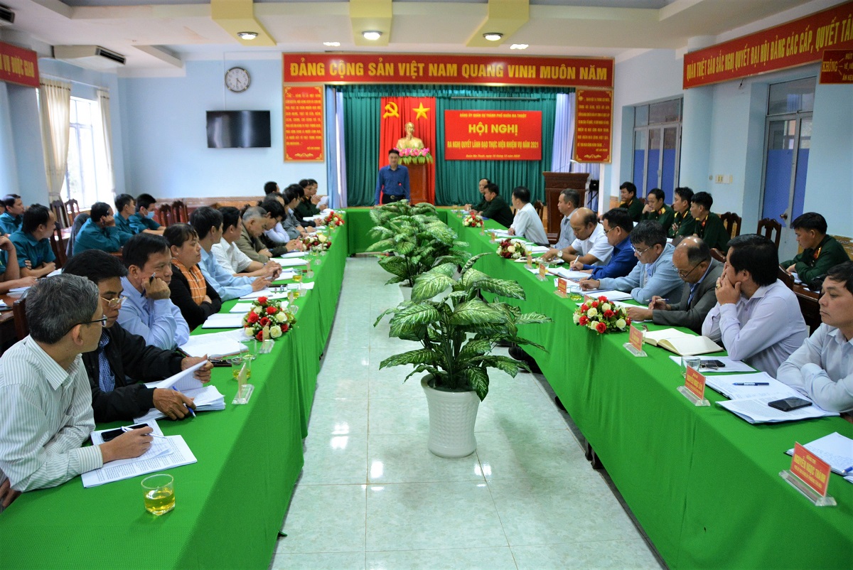 Đảng ủy Quân sự TP.Buôn Ma Thuột: Hội nghị ra Nghị quyết lãnh đạo thực hiện nhiệm vụ năm 2021.