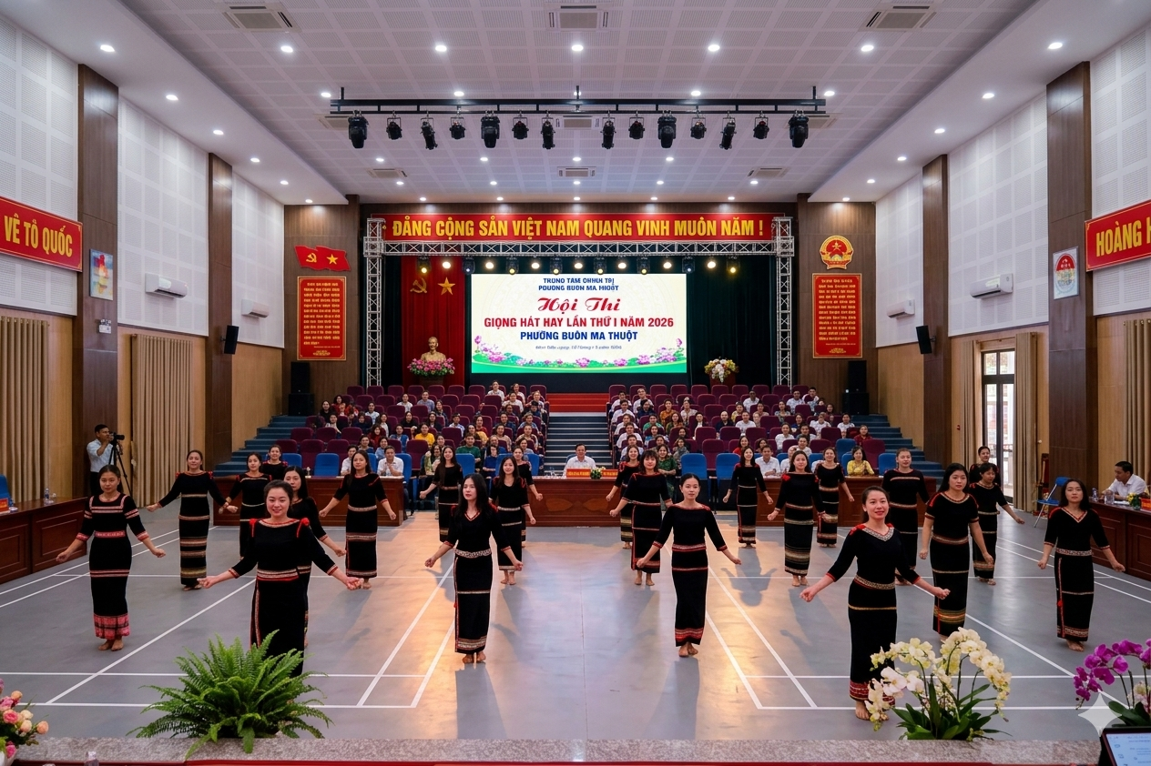 Hội thi Giọng hát hay lần thứ I năm 2026 Phường Buôn Ma Thuột - Nơi quy tụ và tôn vinh những hạt nhân văn nghệ cơ sở sẽ được diễn ra từ ngày 26 đến ngày 31/7/2026.