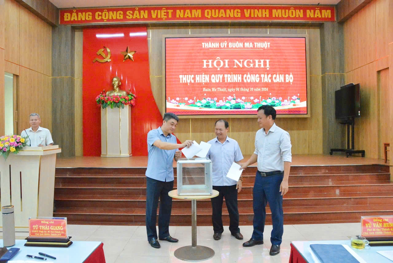 Thành ủy Buôn Ma Thuột tổ chức hội nghị cán bộ chủ chốt thực hiện quy trình công tác cán bộ