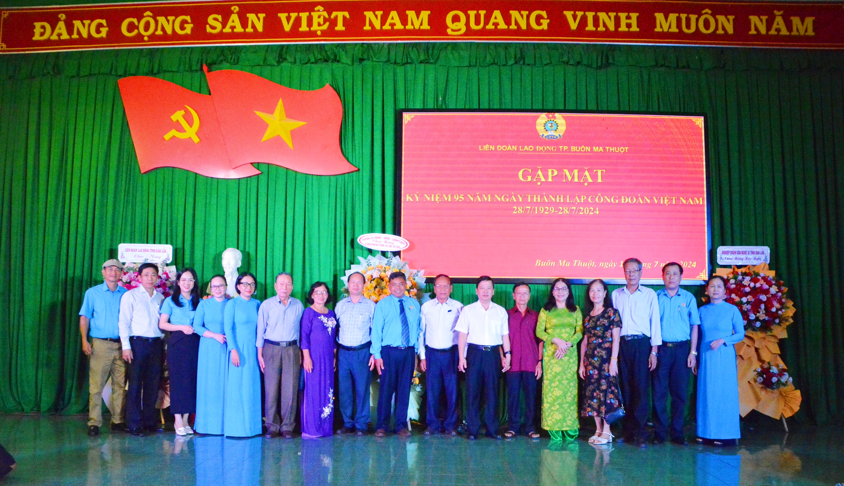 Liên đoàn Lao động TP.Buôn Ma Thuột tổ chức Lễ kỷ niệm 95 năm ngày thành lập công đoàn Việt Nam